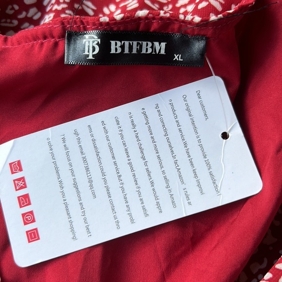 BTFBM Red Cheetah Print Flowy Maxi Dress - Picture 5 of 5